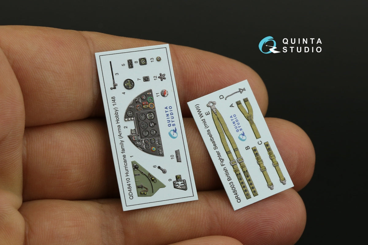 Intérieur imprimé en 3D et coloré sur papier décalcomanie Quinta Studio QD48410 pour la famille Hurricane (Arma Hobby) à l&amp;#39;échelle 1/48 – image 11