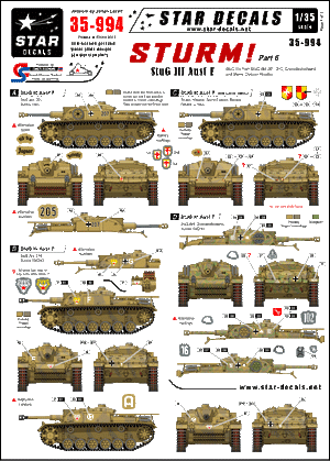 Décalcomanies étoiles 35-994 STURM! #5. StuG III Ausf F 1/35