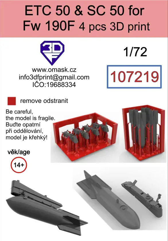 Omask 107219 ETC50 + SC50 pour Fw190F (4 pièces) 1/72 – image 2