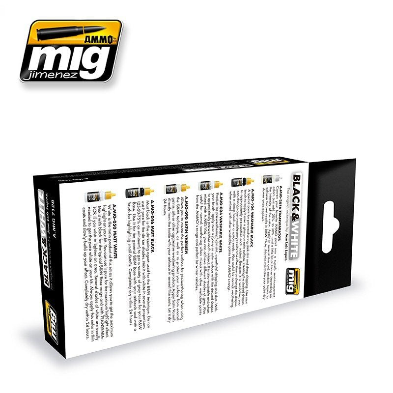 Kit de munitions Mig 7128 noir et blanc technique 6 x 17 ml – image 2