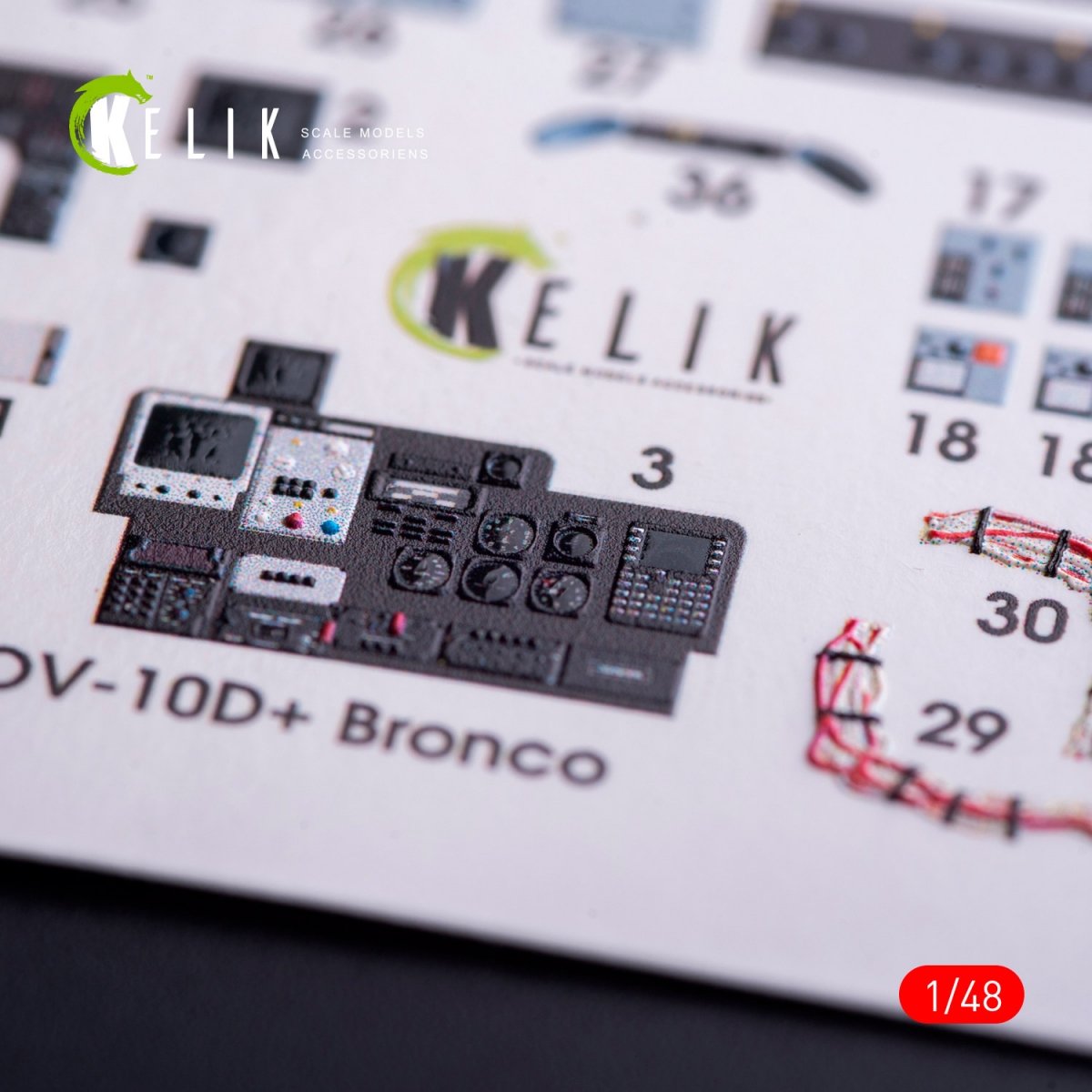 KELIK K48011 OV-10D+ BRONCO - Décalcomanies 3D pour intérieur de maquette ICM au 1/48 – image 4