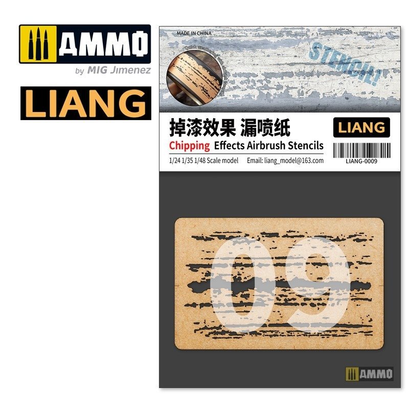 Pochoirs pour aérographe Liang 0009 à effets d'écaillage