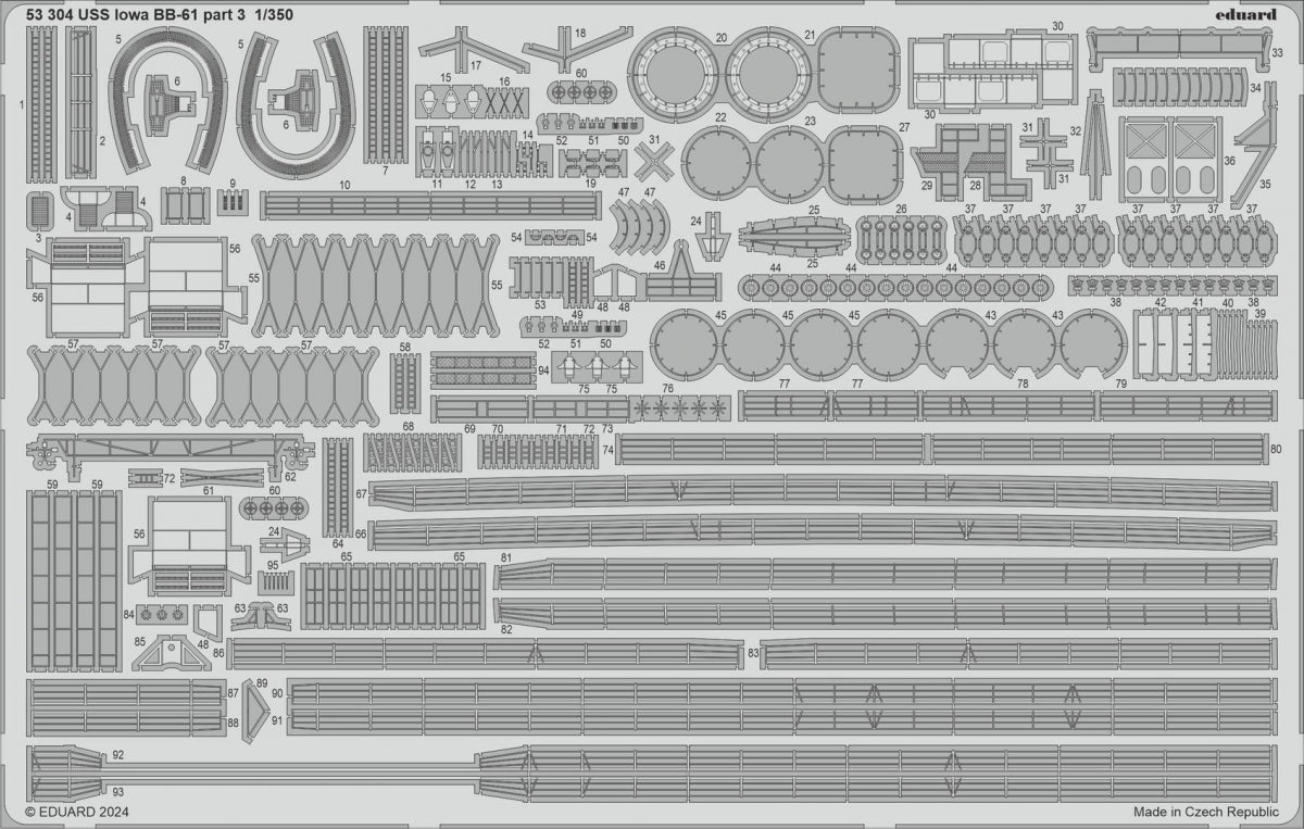 Eduard 53304 USS Iowa BB-61 partie 3 HOBBY BOSS 1/350