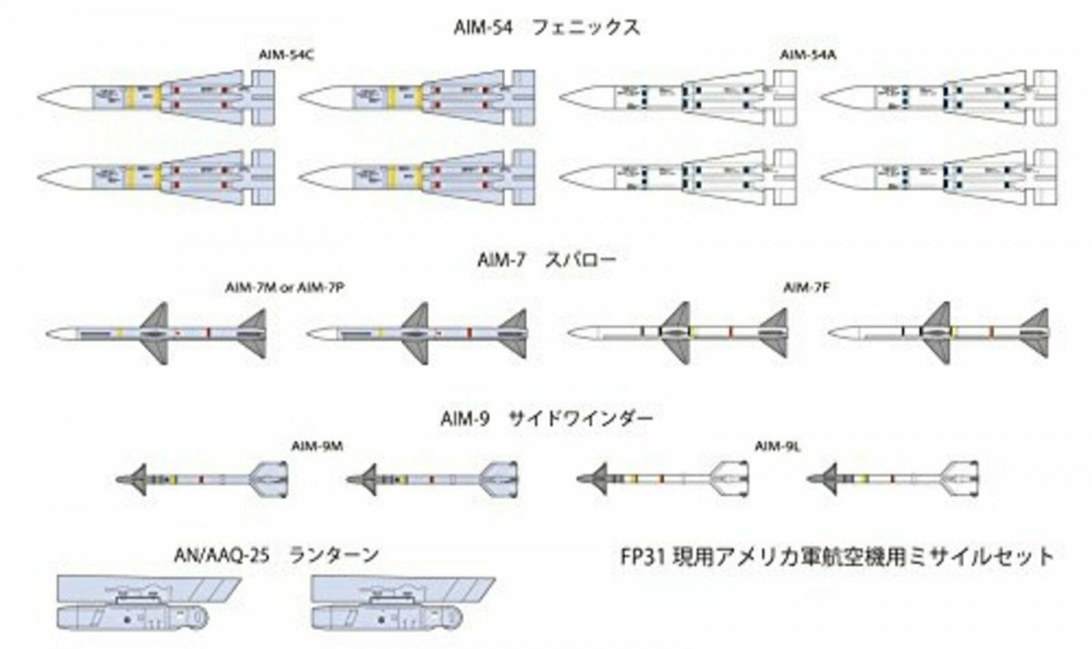 Kit de missiles air-air américains FP31 de Fine Molds, échelle 1/72 – immagine 4