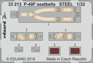 Ceintures de sécurité Eduard 33213 P-40F en acier, échelle 1/32, TRUMPETER
