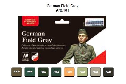Vallejo 70181 Uniformes gris de campagne allemands 8x17ml.