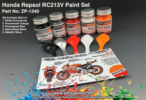 Coffret de peinture Zero Paints ZP-1340 Repsol Honda RC213V 2014 (5 x 30 ml)