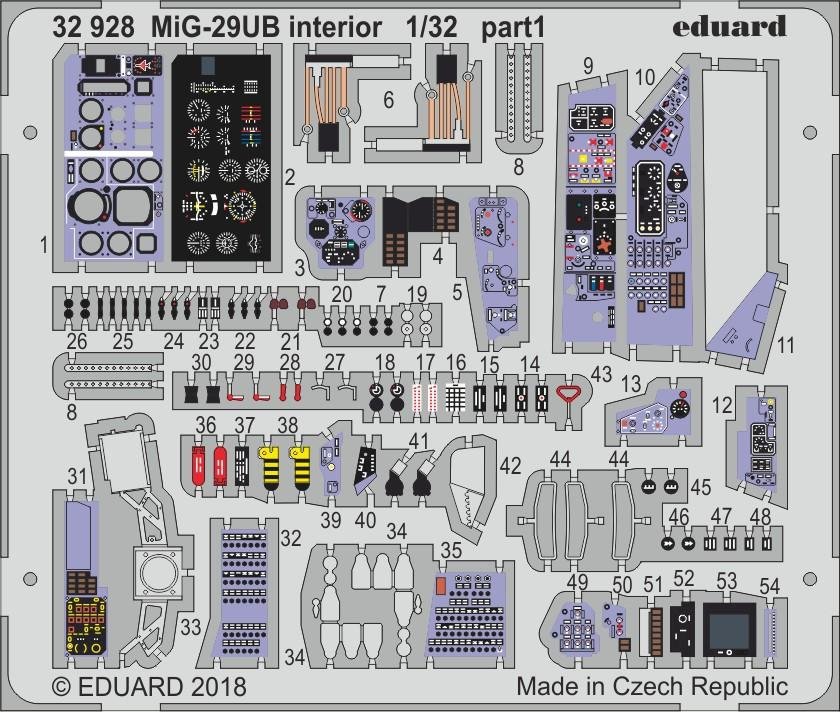 Eduard 32928 MiG-29UB TROMPETTE intérieur 1/32 – immagine 2
