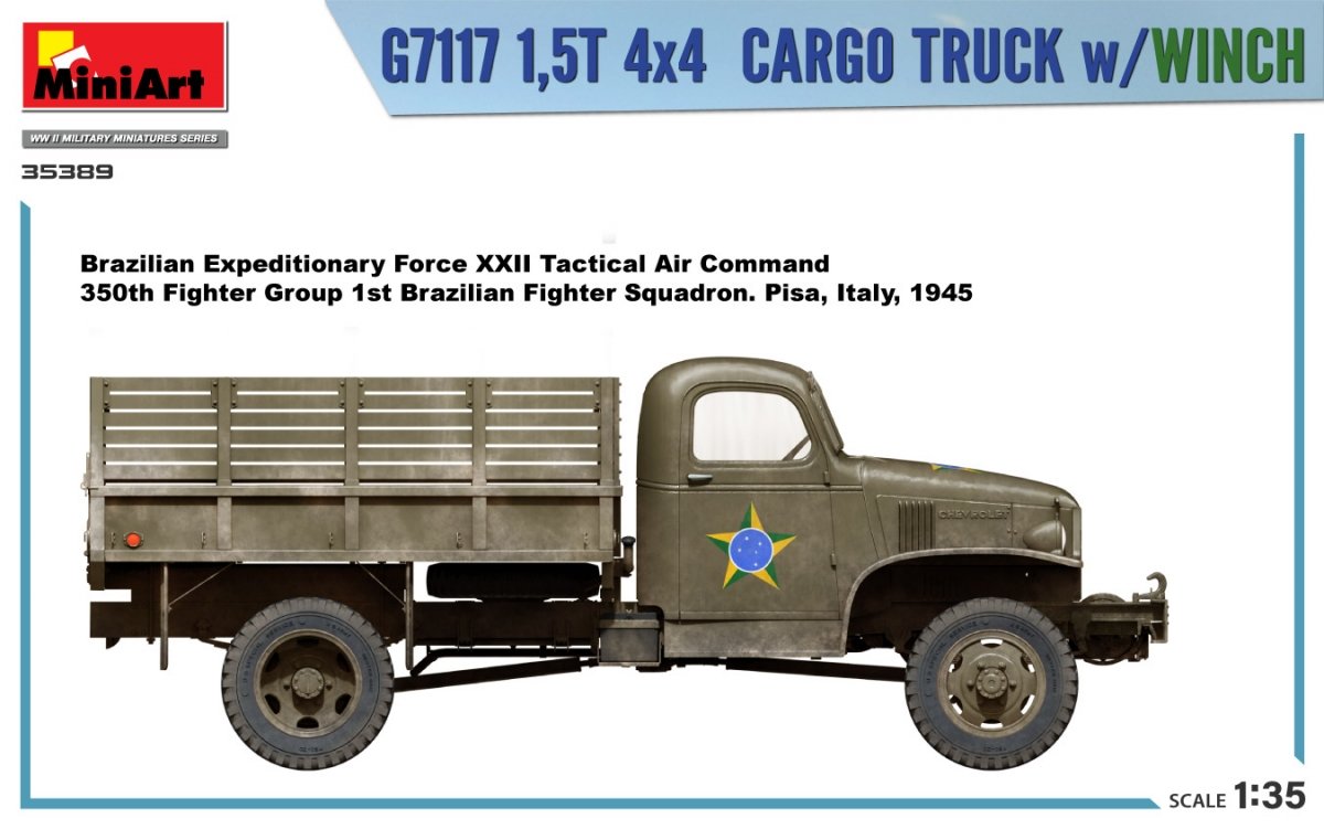 MiniArt 35389 G7117 Camion cargo 4x4 1,5T avec treuil 1/35  – immagine 7