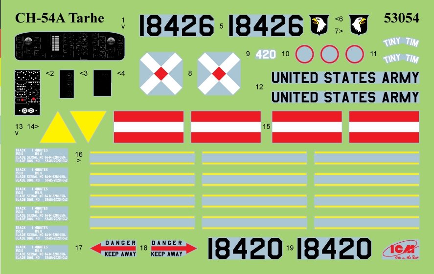 ICM 53054 Sikorsky CH-54A Tarhe Hélicoptère lourd américain 1/35  – immagine 31