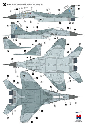 Hobby 2000 48022 MiG-29 Force aérienne allemande (ACADEMY + CARTOGRAF + MASQUE) 1/48 – image 4