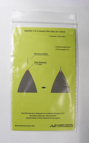 HobbyDecal MT32007V1 Ensemble de tubes Pitot F-8 1/32