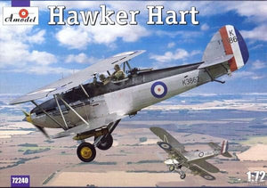 Maquette A-Model 72240, chasseur biplan britannique Hawker Hart, échelle 1/72