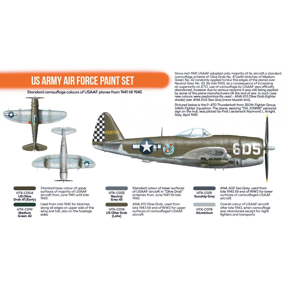 Coffret de peinture Hataka HTK-CS04.2 US Army Air Force (6 x 17 ml) – image 2