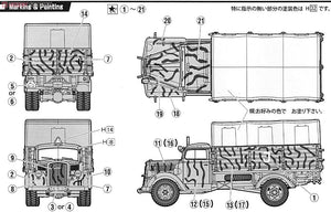 Fujimi 722276 Camion militaire allemand Opel Blitz 3t camouflé 1/72 – immagine 4