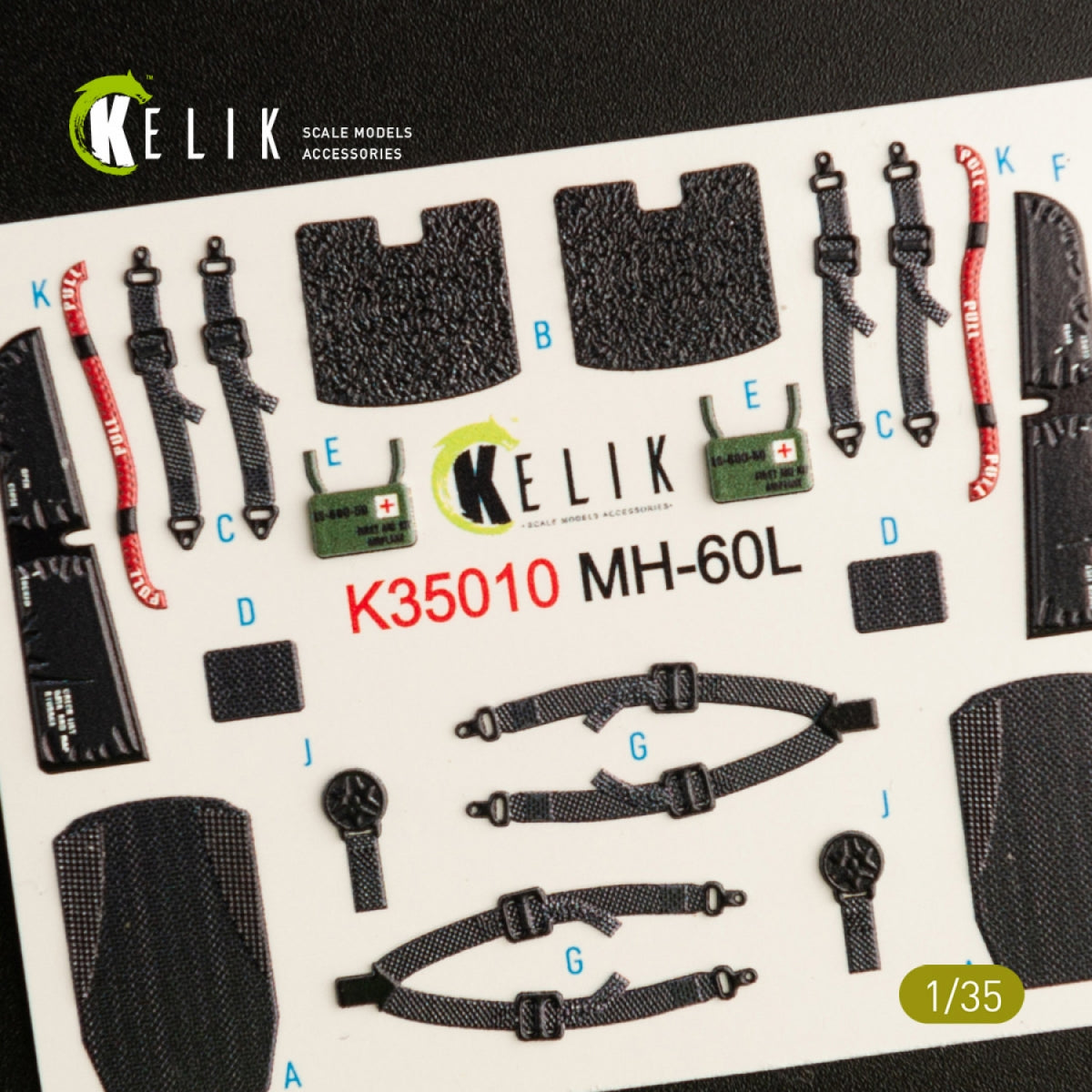 KELIK K35010 MH-60L BLACK HAWK - Décalcomanies 3D pour intérieur de la maquette Kitty Hawk au 1/35 – Bild 5