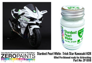 Peinture Zero Paints ZP-1018 Trick Star Kawasaki H2R Blanc nacré Stardust 60 ml