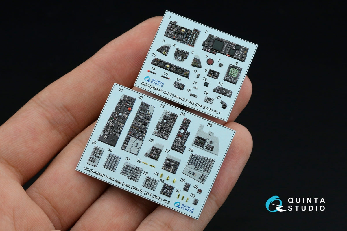 Intérieur imprimé en 3D et coloré sur papier décalcomanie (Zoukei Mura SWS) pour F-4G (version tardive) de Quinta Studio QD+48449 (avec pièces en résine imprimées en 3D) à l&amp;#39;échelle 1/48 – image 4