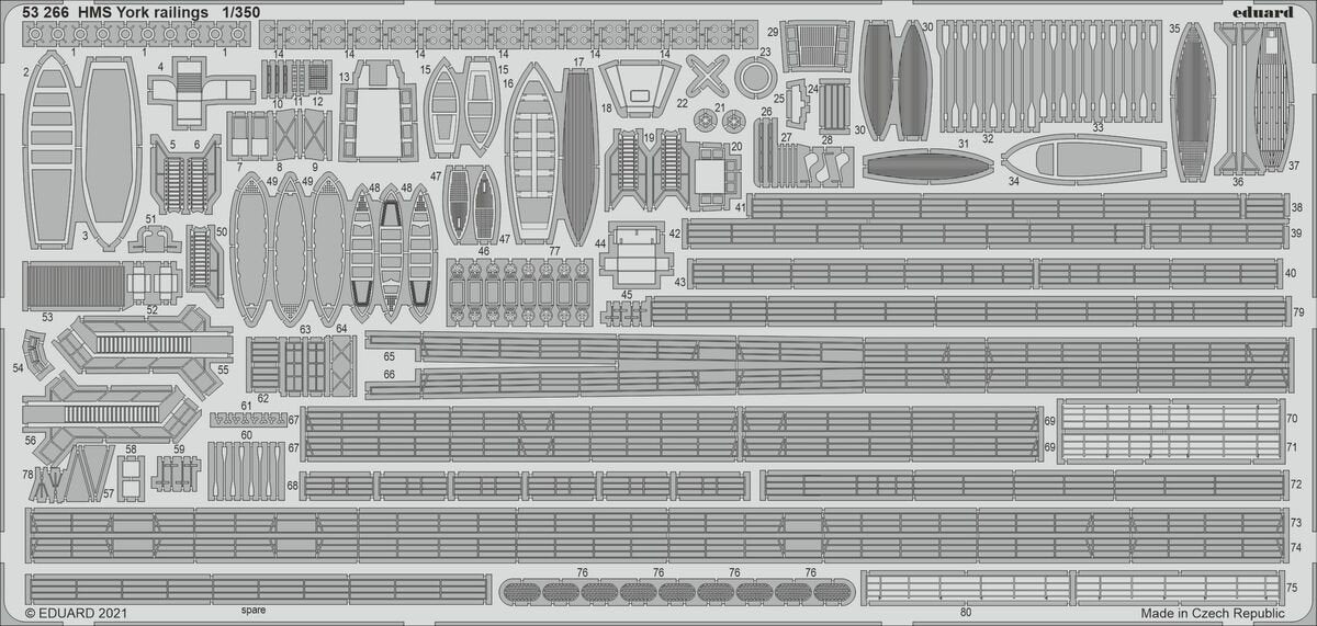 Eduard 53266 Rambardes du HMS York TRUMPETER 1/350