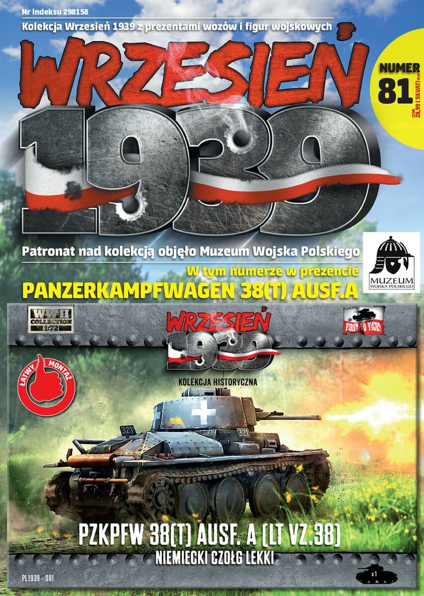 Premier à combattre PL081 - PzKpfw 38(t) Ausf. A (LT VZ .38) Char léger allemand 1/72