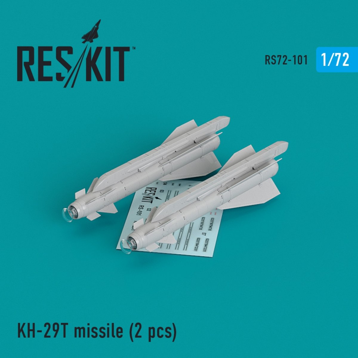 RESKIT RS72-0101 KH-29T (AS-14B &amp;#39;KEDGE) MISSILES (2 PIÈCES) 1/72