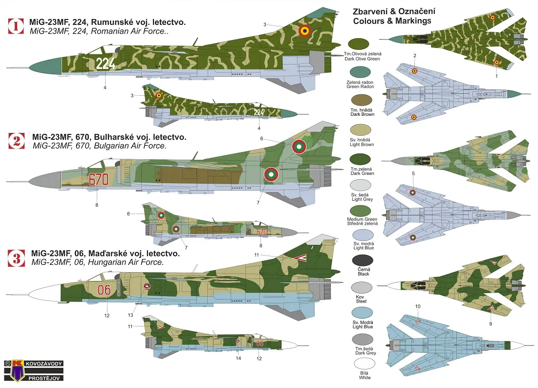 Kovozavody Prostejov KPM0287 MiG-23MF &amp;quot;Floggers danubiens&amp;quot; 1/72 – immagine 2