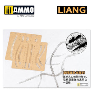 Pochoirs pour aérographe Liang 0011 Effets de traces de pneus B – immagine 3