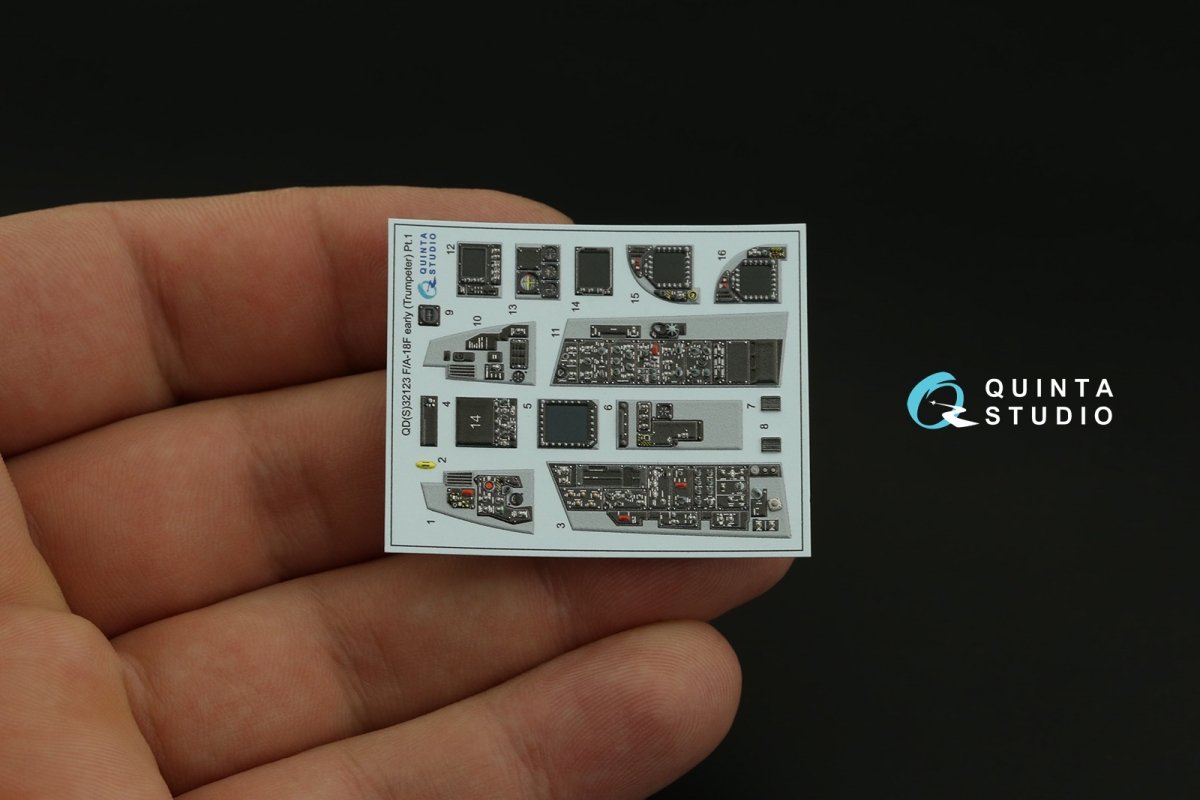 Intérieur imprimé en 3D et coloré sur papier décalcomanie pour F/A-18F (Trumpeter) de Quinta Studio QDS-32123 (petite version) à l&amp;#39;échelle 1/32 – image 4