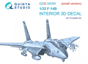 Intérieur du F-14B Quinta Studio QDS-32099 imprimé en 3D et coloré sur papier décalcomanie (Trumpeter) (Petite version) 1/32