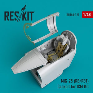 RESKIT RSU48-0121 MiG-25 (RB/RBT) Cockpit pour kit Icm 1/48