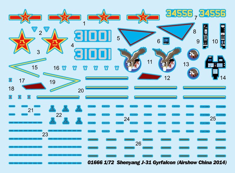 Trumpeter 01666 Shenyang J-31 Gyrfalcon (Salon aéronautique de Chine 2014) (1/72) – image 3