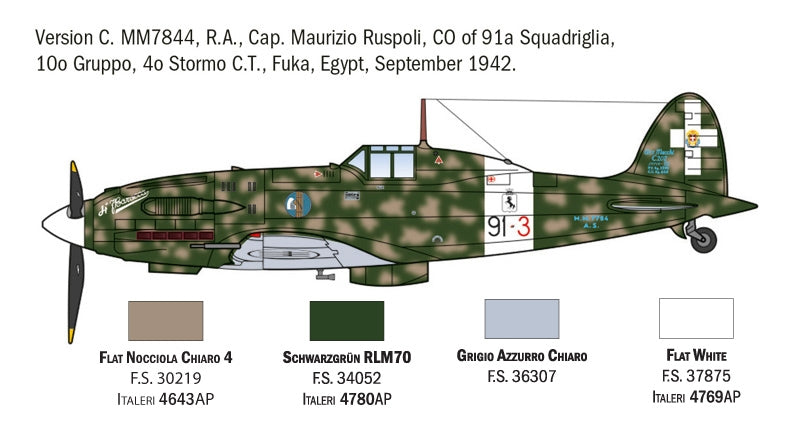 Italeri 1481 Macchi MC.202 Flogore &amp;quot;As&amp;quot; - 5 As de la Regia Aeronautica Versions 1/72 – image 4