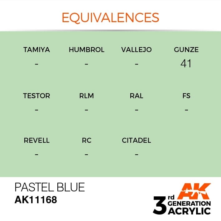 AK Interactive AK11168 BLEU PASTEL – PASTEL 17 ml – immagine 3