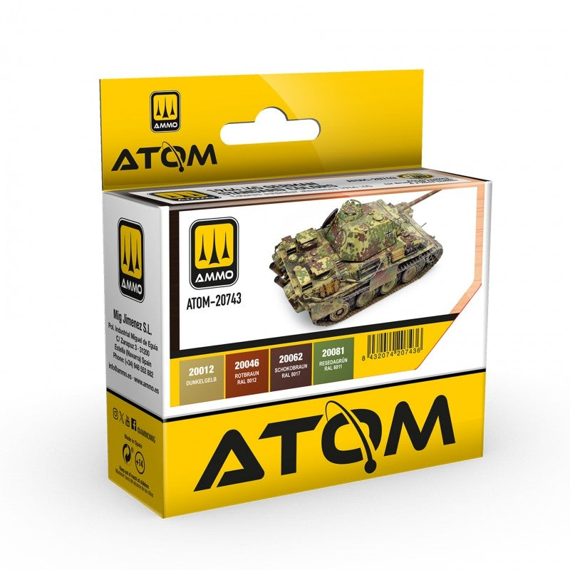 AMMO par Mig Jimenez 20743 ATOM 1944-45 Couleurs standard allemandes Set 4x20ml