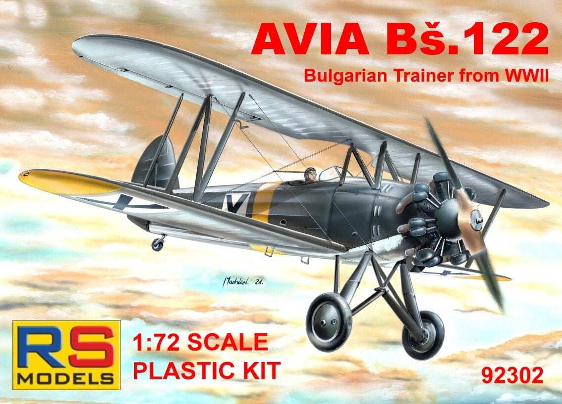 RS Models 92302 Avia Bs.122 Avion d&amp;#39;entraînement bulgare de la Seconde Guerre mondiale, échelle 1/72