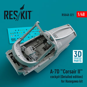 RESKIT RSU48-0321 Cockpit A-7D « Corsair II » (Édition détaillée) pour maquette Hasegawa (Impression 3D) 1/48 – immagine 2
