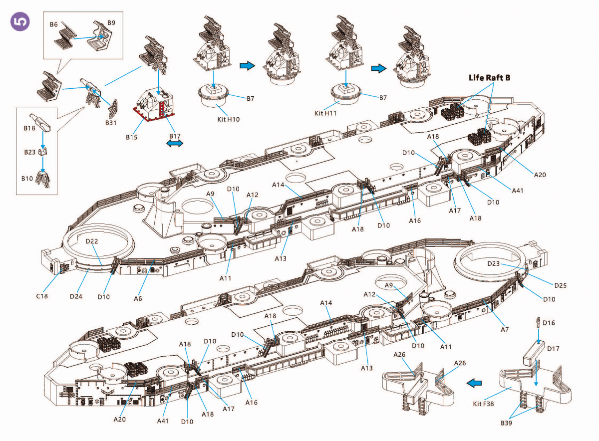 Kit de détail Very Fire VF700009 USS Missouri BB-63 pour maquette VeryFire au 1/700 – Bild 6