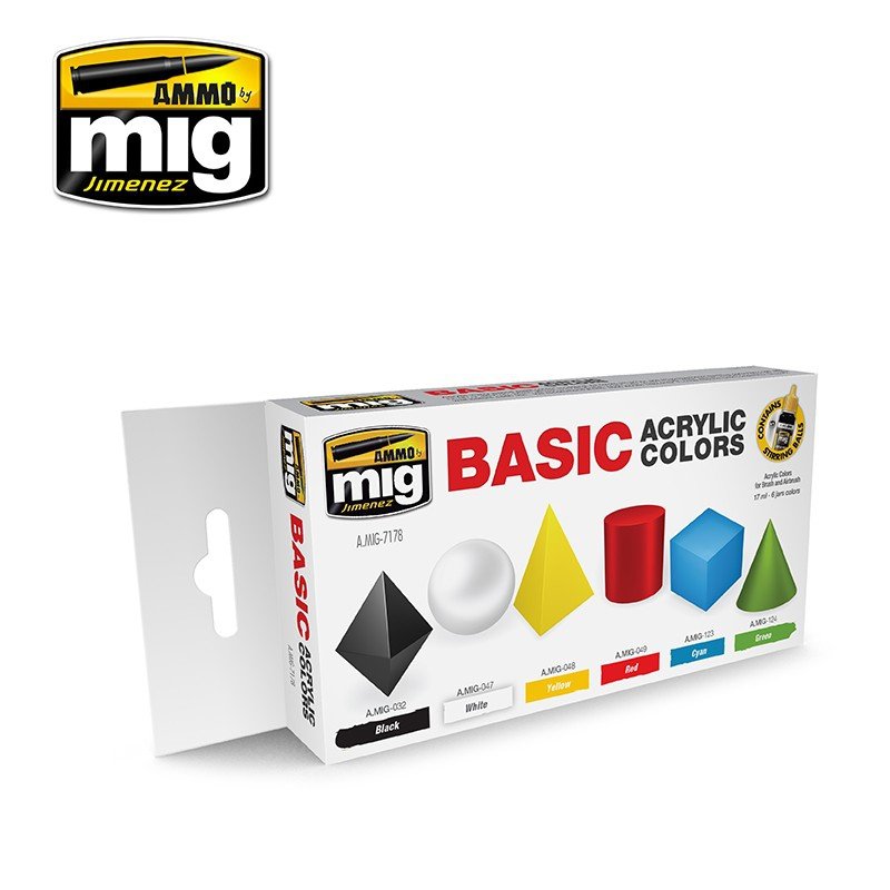 AMMO de Mig Jimenez 7178 COULEURS ACRYLIQUES BASIQUES 6x17ml