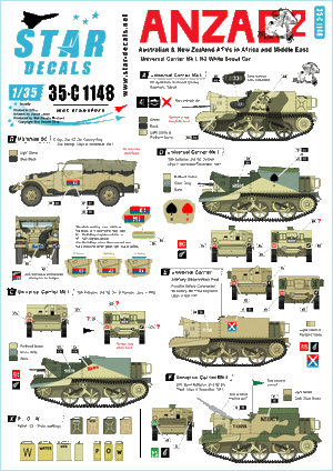 Décalcomanies Star Decals 35-C1148 ANZAC n° 2 1/35