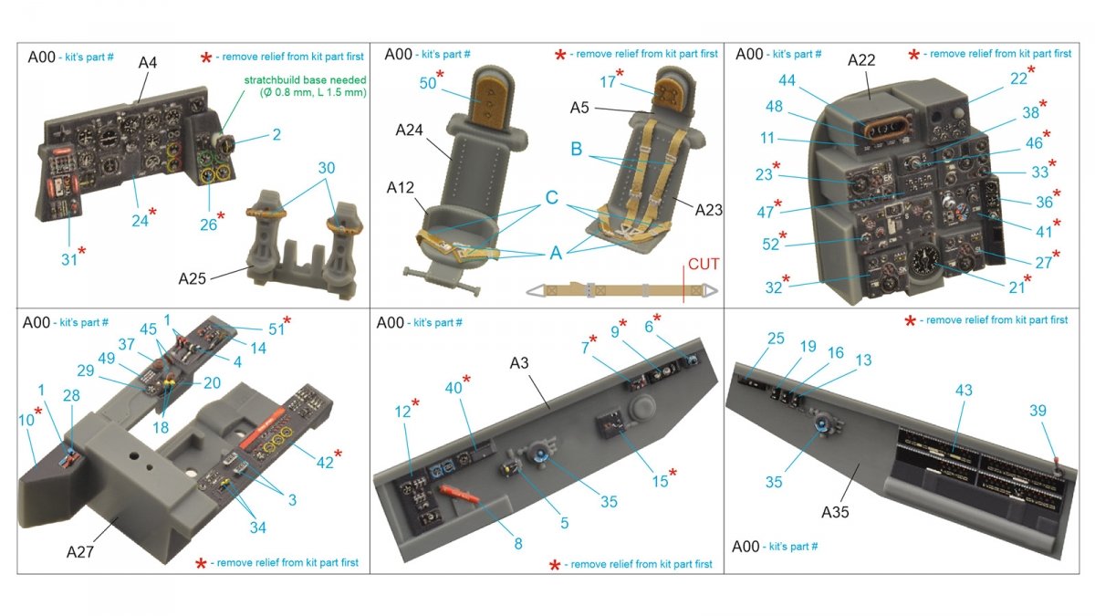 Intérieur imprimé en 3D et coloré sur papier décalcomanie Quinta Studio QD48229 He 219 (Tamiya) 1/48 – image 13