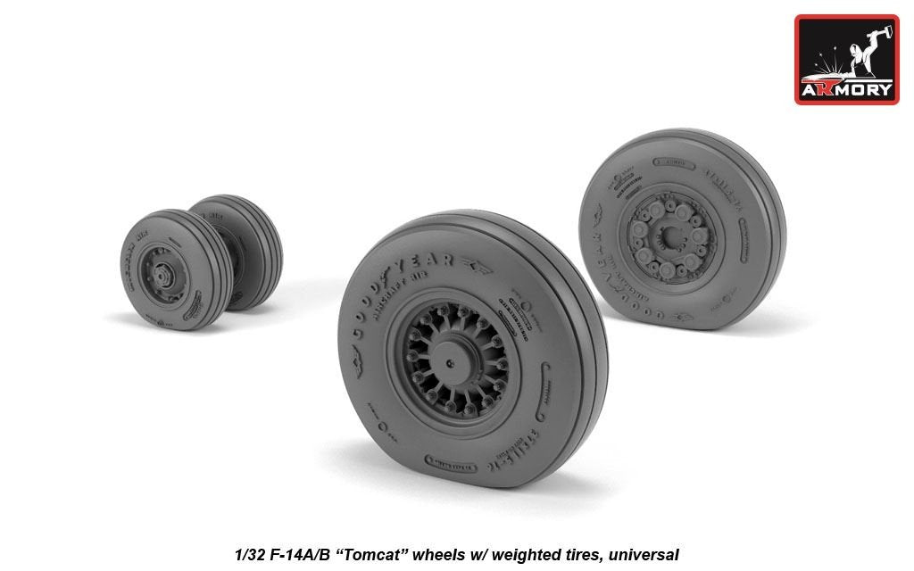 Armory Models AW32309 Roues de type ancien pour F-14A/B Tomcat avec pneus lestés 1/32 – image 3