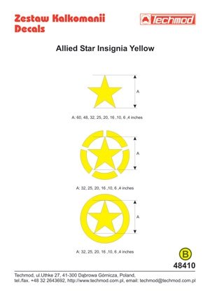Techmod 48410 - Insigne étoile allié jaune (1/48) – Bild 2