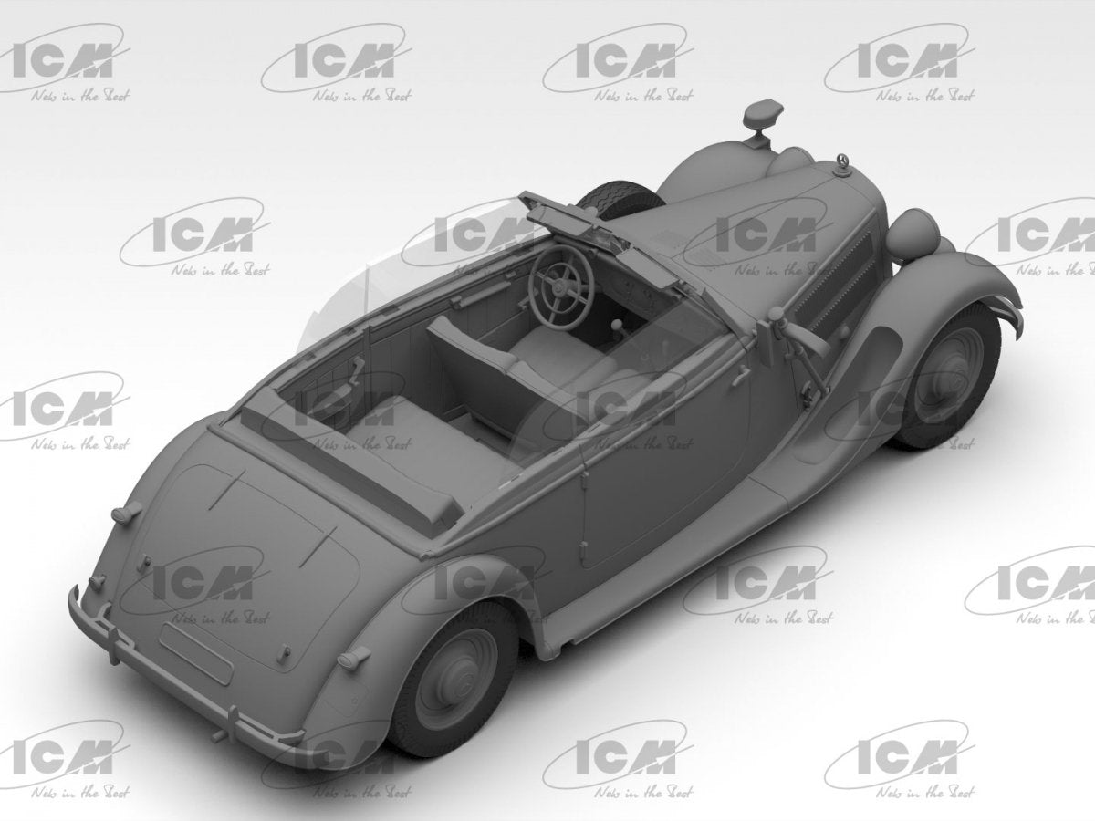 ICM 35542 Typ 320 (W142) Voiture d&amp;#39;état-major allemande décapotable de la Seconde Guerre mondiale, échelle 1/35 – immagine 2
