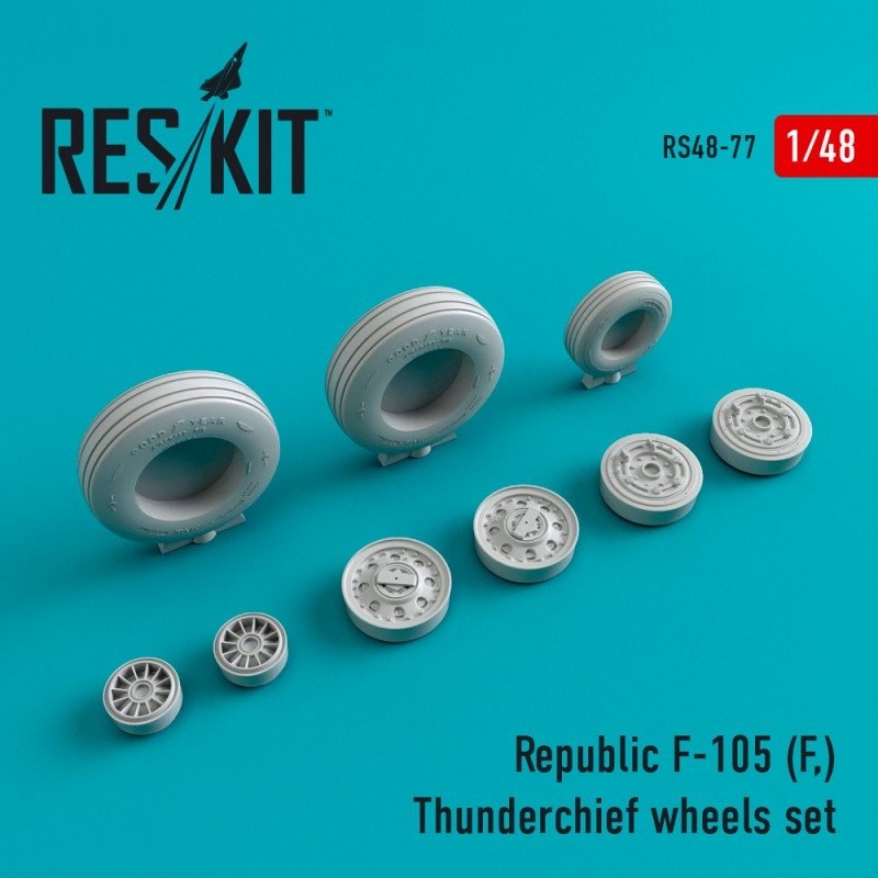 RESKIT RS48-0077 Jeu de roues F-105 F 1/48