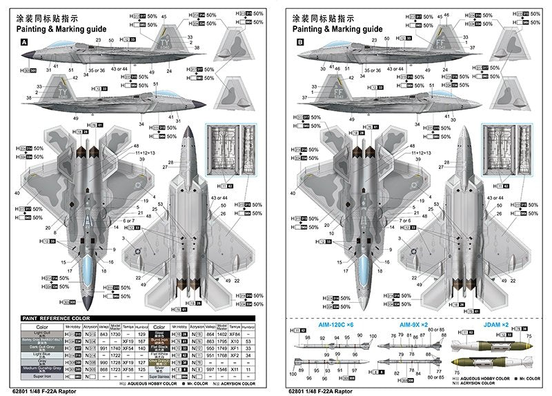 J&amp;#39;adore le kit 62801 F-22A Raptor au 1/48 – Bild 5