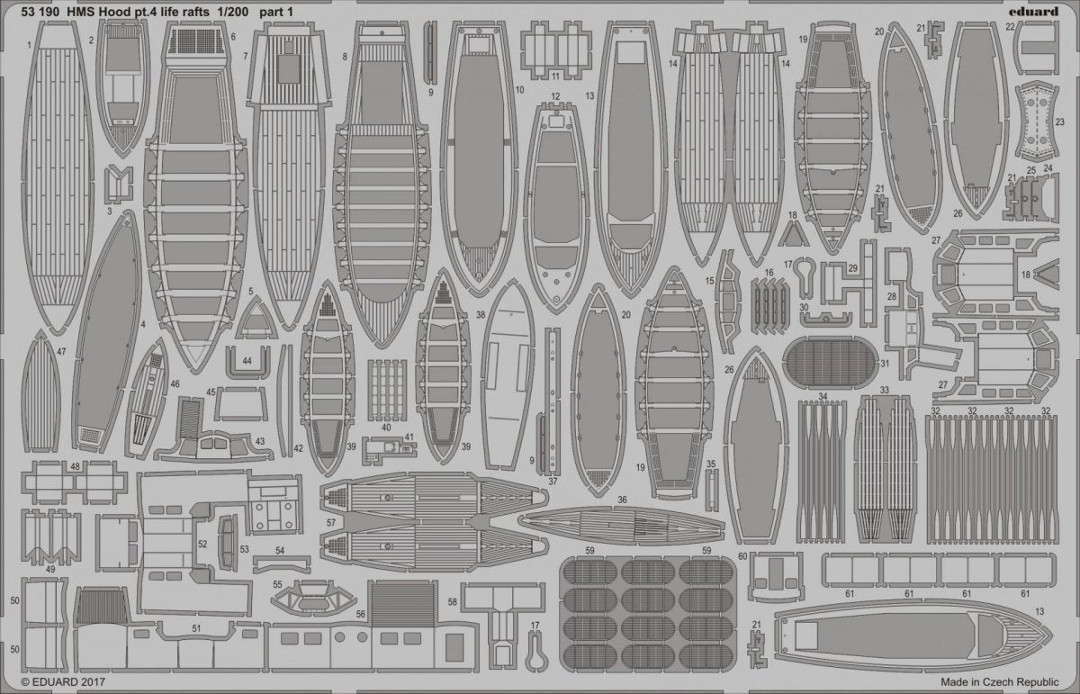 Eduard 53190 HMS Hood pt. 4 radeaux de sauvetage TRUMPETER 1/200 – imagen 2