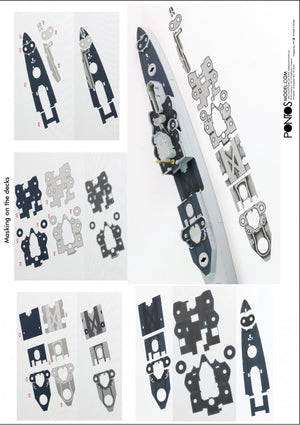 Pontos 37017F1 USS CA-35 Indianapolis 1945 Kit de détails avancé (1/350) – imagen 10