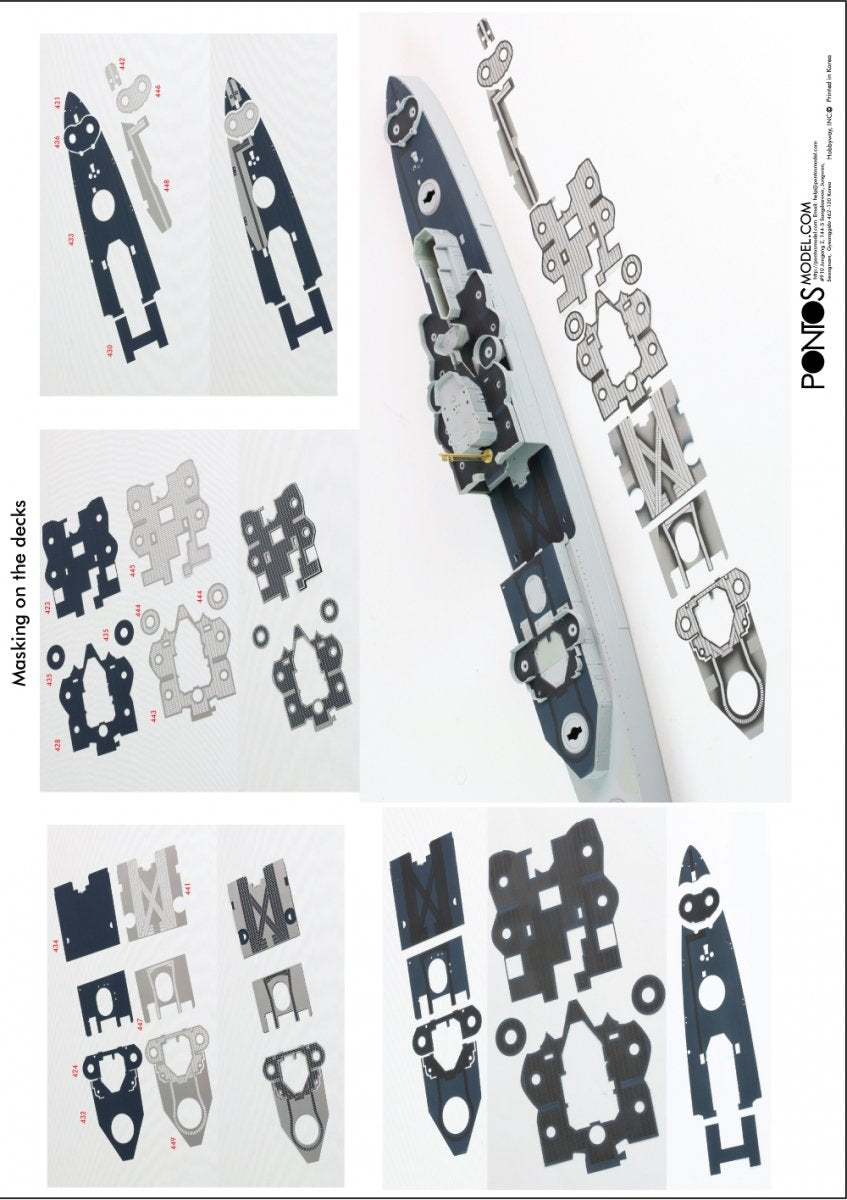 Pontos 37017F1 USS CA-35 Indianapolis 1945 Kit de détails avancé (1/350) – imagen 10