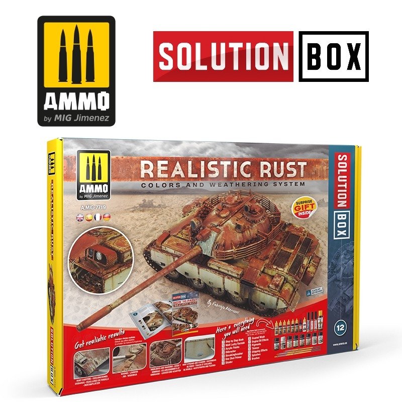 AMMO of Mig Jimenez 7719 SOLUTION BOX - Rouille réaliste