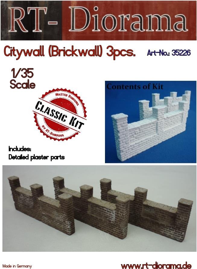 RT-Diorama 35226 Remparts (mur de briques) 3 pièces. Échelle 1/35